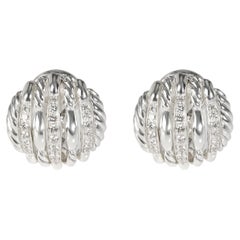 David Yurman Tides Diamond Earrings in Sterling Silver 0.54 CTW
