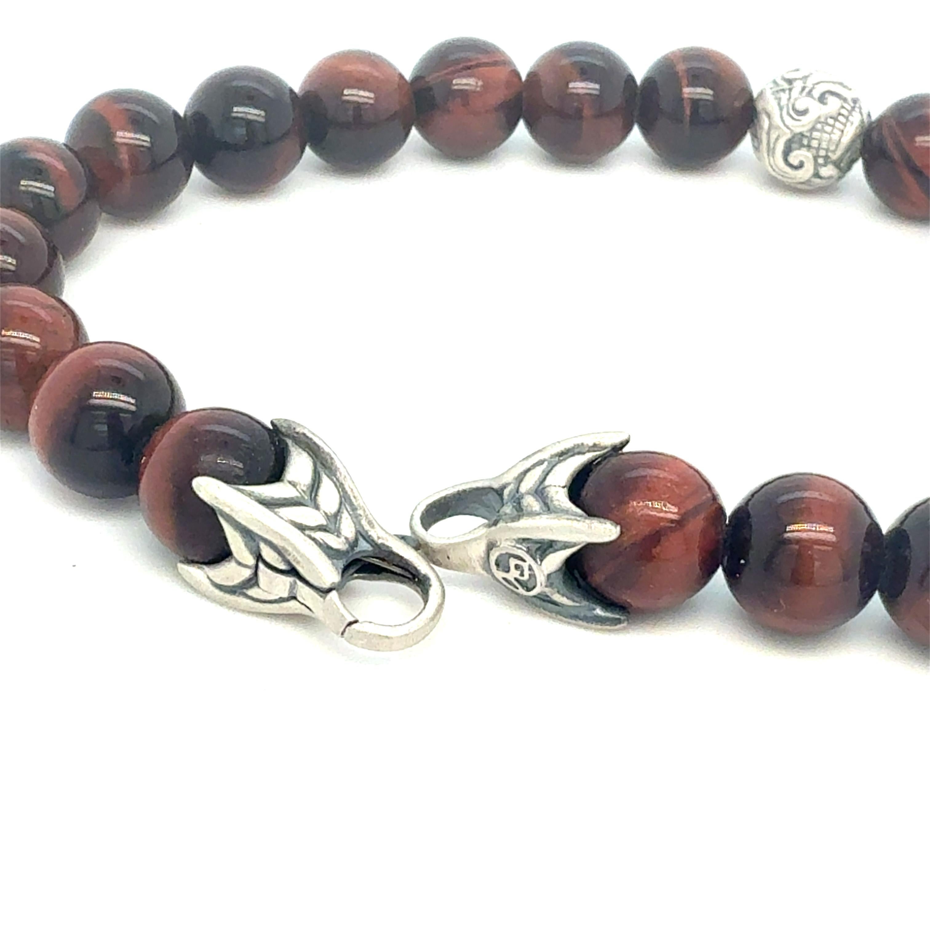 Women's David Yurman Tiger Eye Carved Ball Bracelet 8