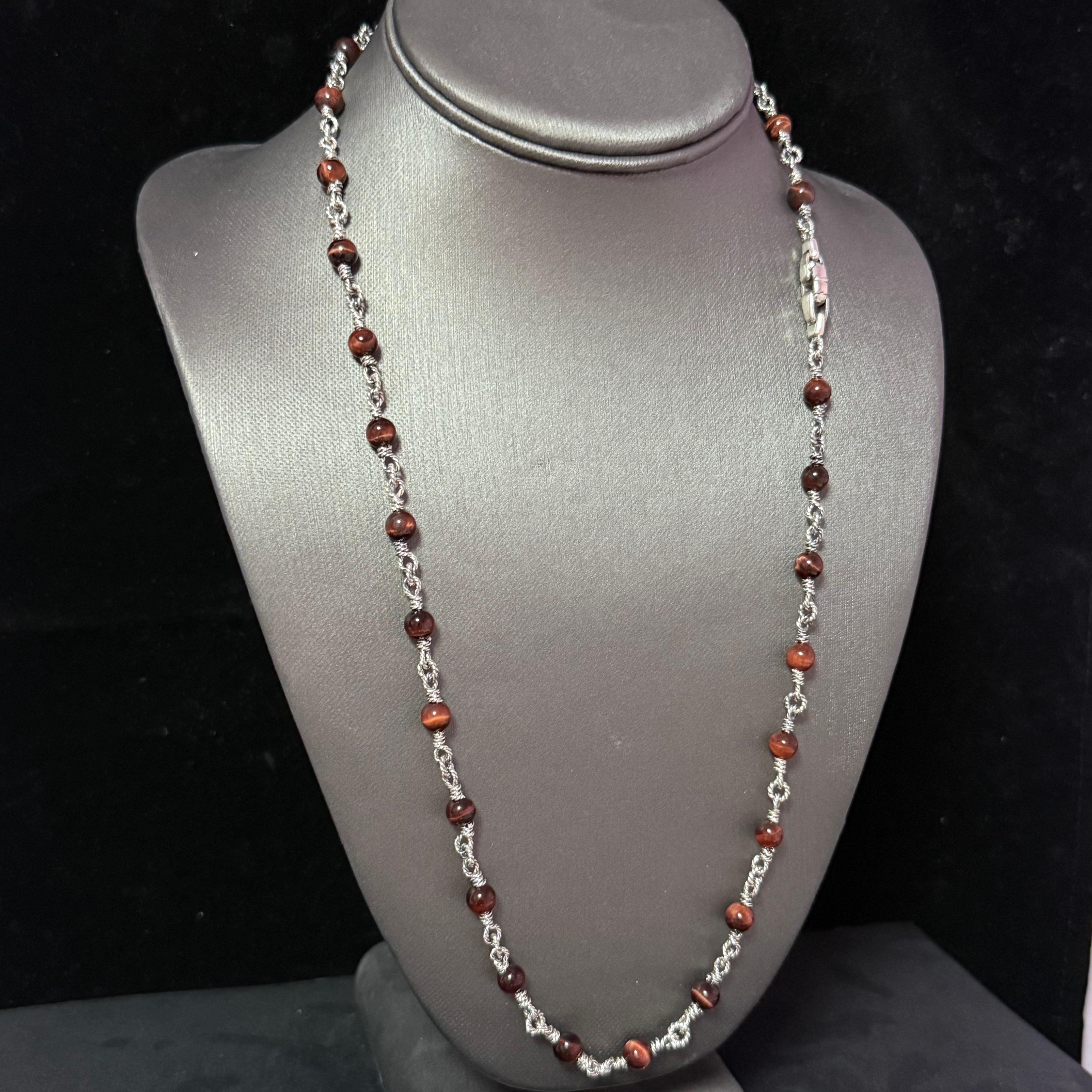 Authentic David Yurman Tiger Eye Necklace 24