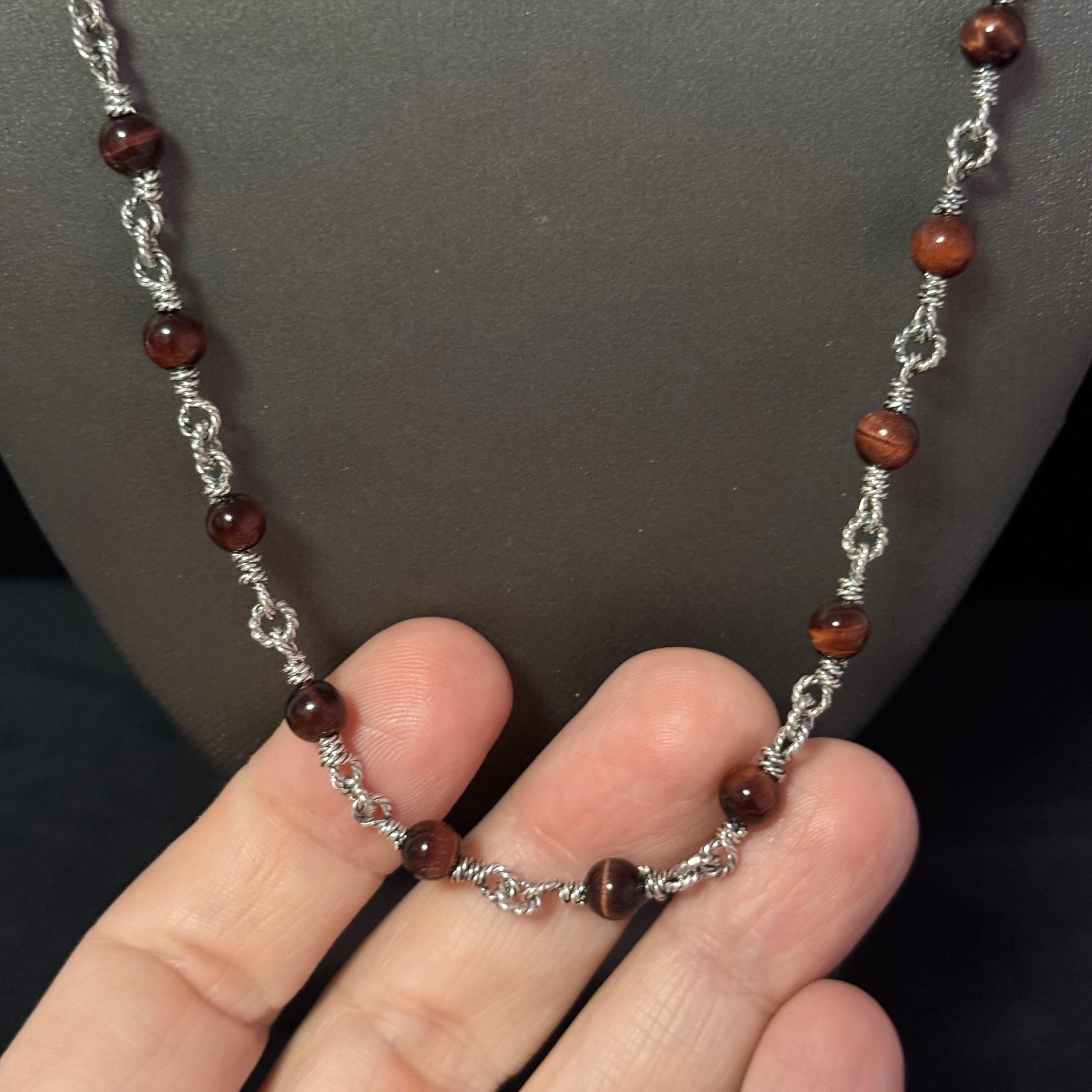 David Yurman Tiger Eye Necklace 24