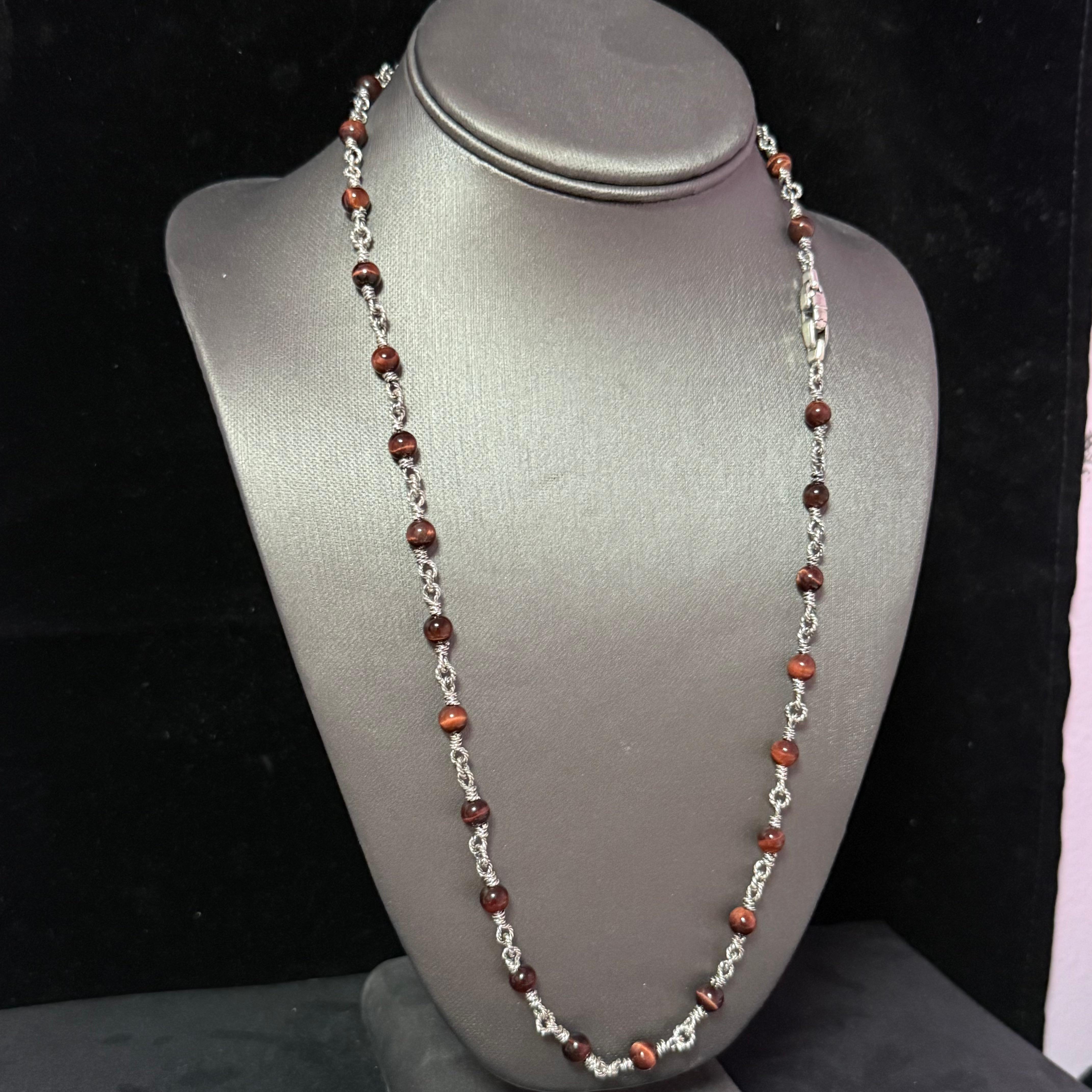 David Yurman Tiger Eye Necklace 24