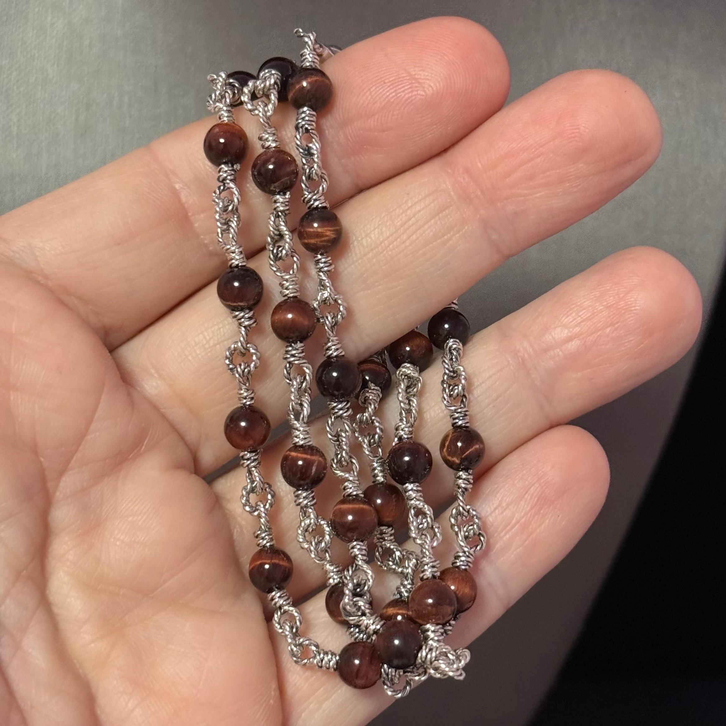 David Yurman Tiger Eye Necklace 24