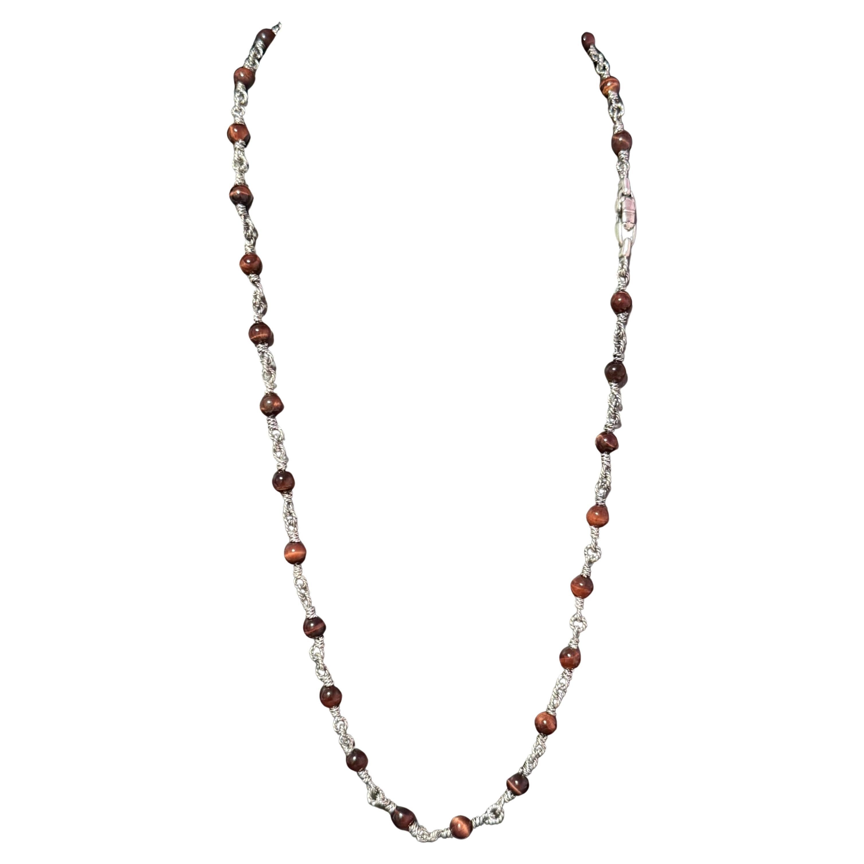 David Yurman Tigerauge-Halskette 24" 6 mm Sterlingsilber Nachlass
