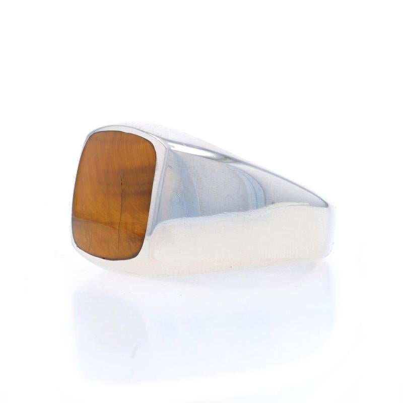 David Yurman Tigerauge Herren 14mm Streamline Cushion Siegelring 925 Gr. 8 1/2 im Zustand „Hervorragend“ in Greensboro, NC