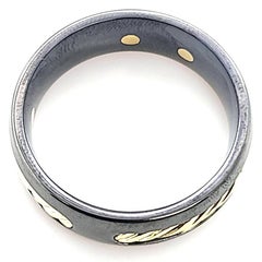 David Yurman Titanium and Gold Cable Ring