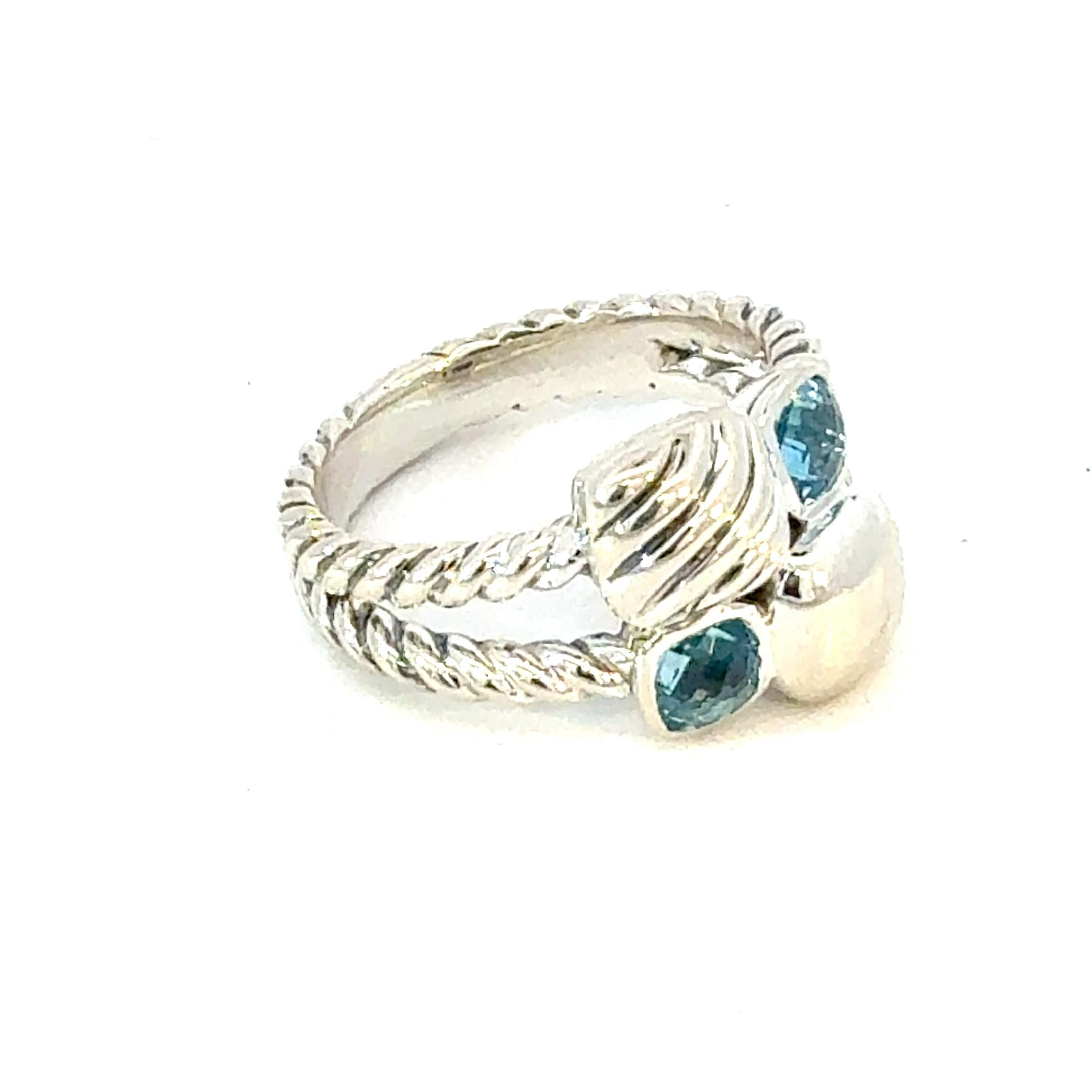 Mixed Cut David Yurman Topaz Bumblebee Ring Size 6 Sterling Silver Estate