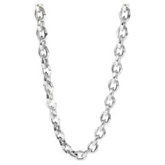David Yurman Torqued Faceted Chain Link Necklace in Sterling Silver