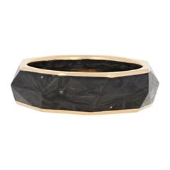 David Yurman Torqued Faceted Forged Carbon Band, 18 Karat Gold Ring