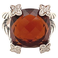 David Yurman Estate Turmalin Diamant Ring Sterling Silber 8::5 Gramm