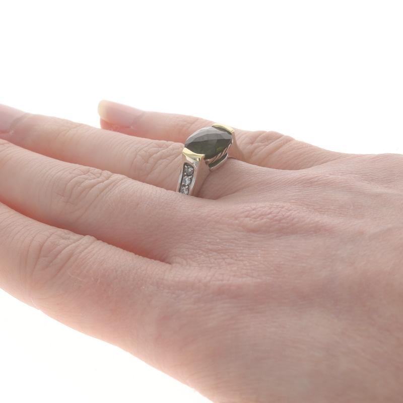 David Yurman Anillo de diamantes turmalina de oro amarillo 925 de ley 18k Cojín 3,41 ctw en Excelente estado para la venta en Greensboro, NC