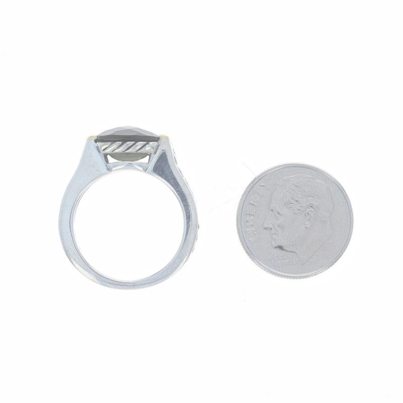 De las mujeres David Yurman Anillo de diamantes turmalina de oro amarillo 925 de ley 18k Cojín 3,41 ctw en venta