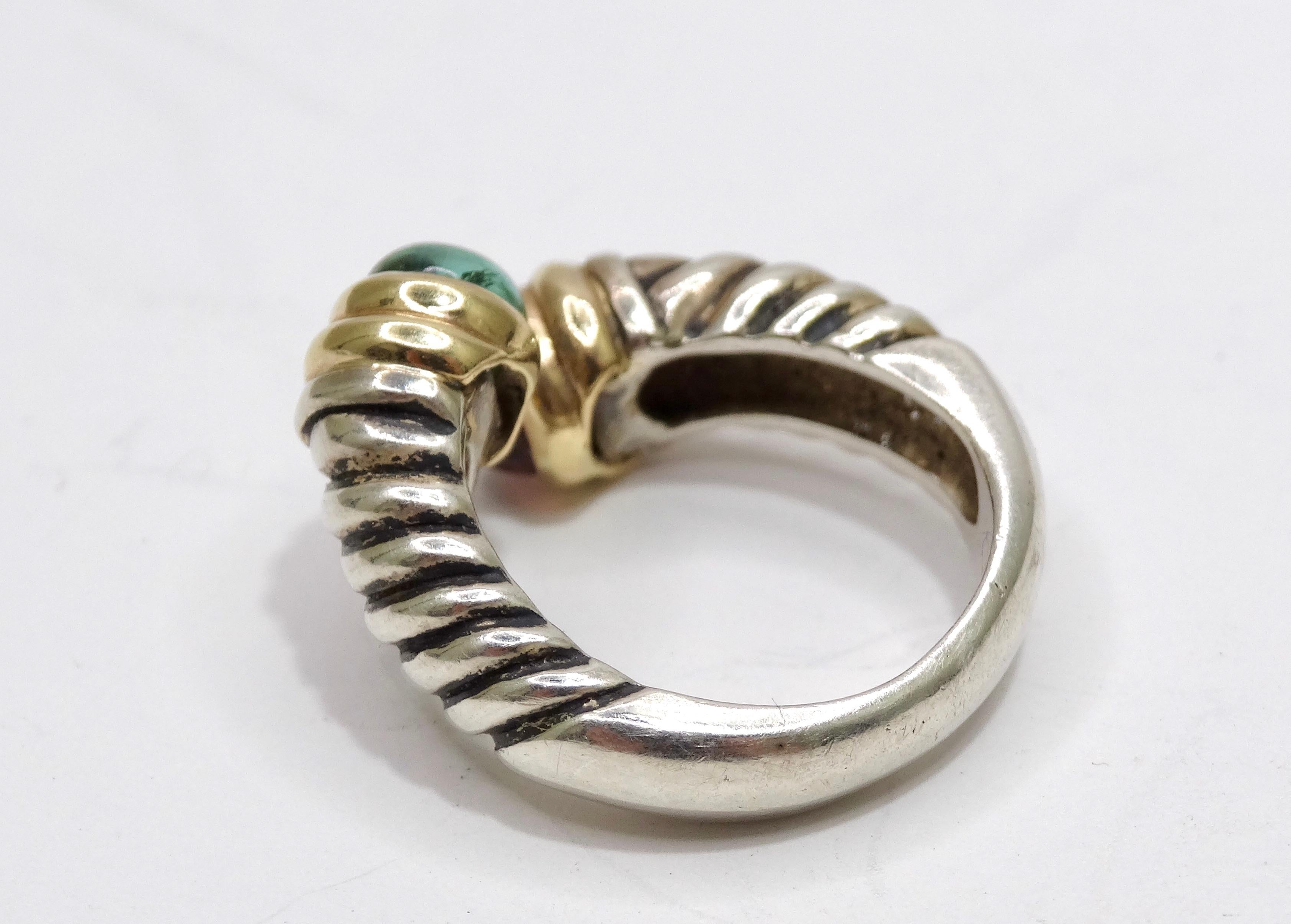Women's or Men's David Yurman Tourmaline Two-Stone Wrap Ring