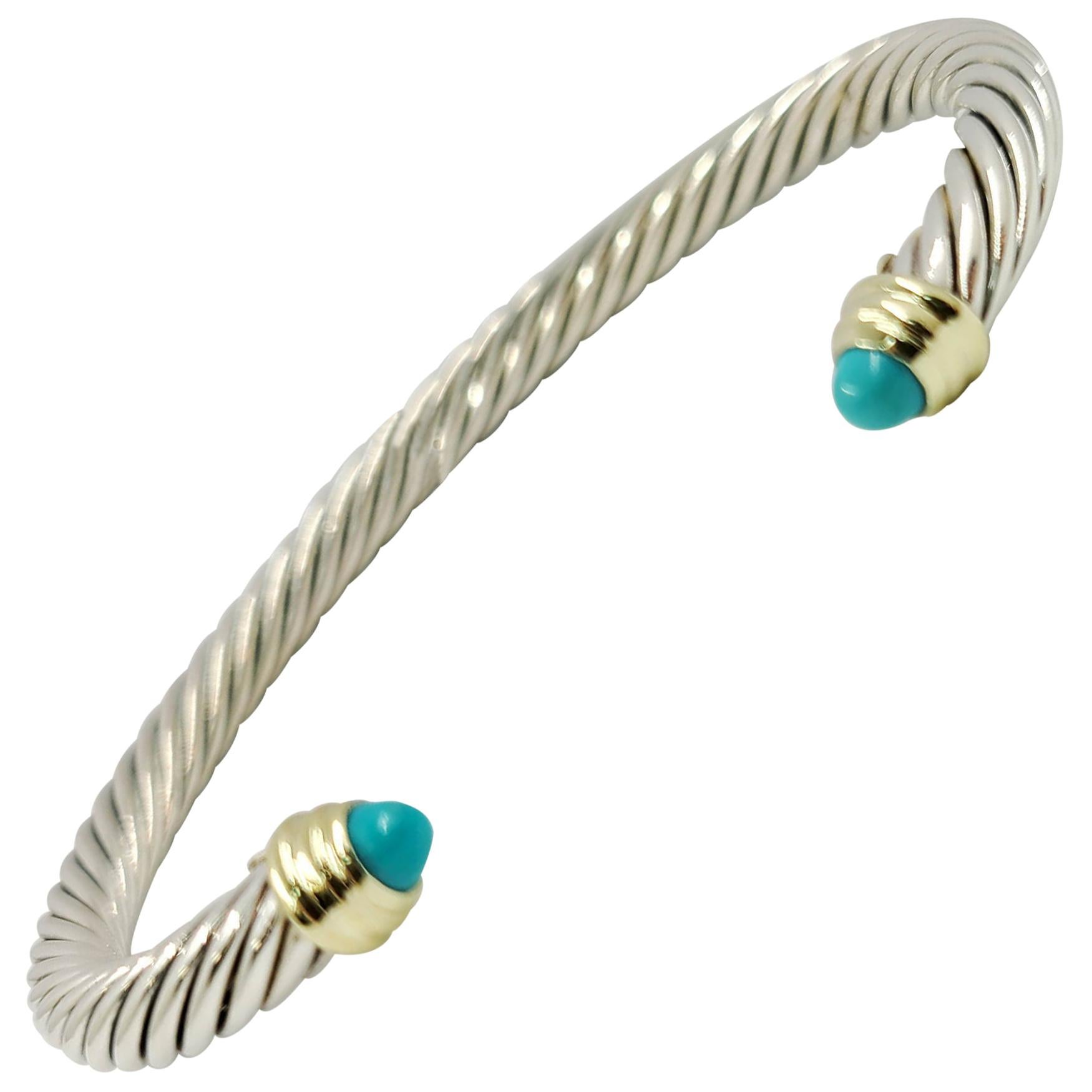 David Yurman Turquoise Cable Cuff