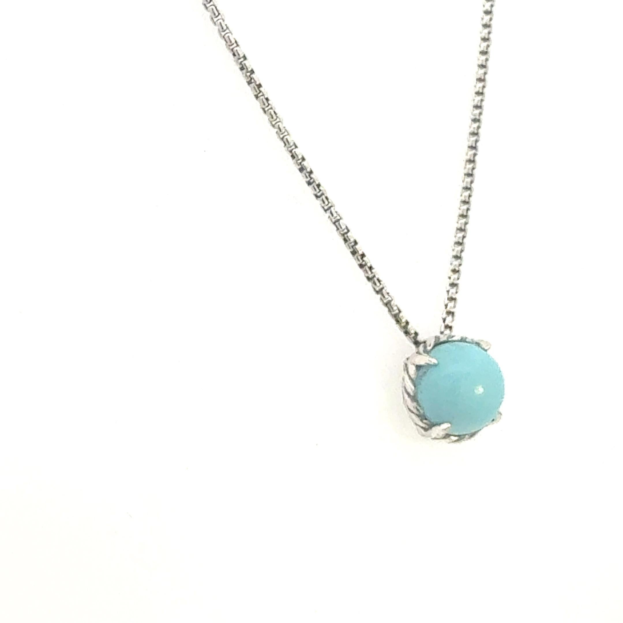 David Yurman Turquoise Pendant Necklace 17