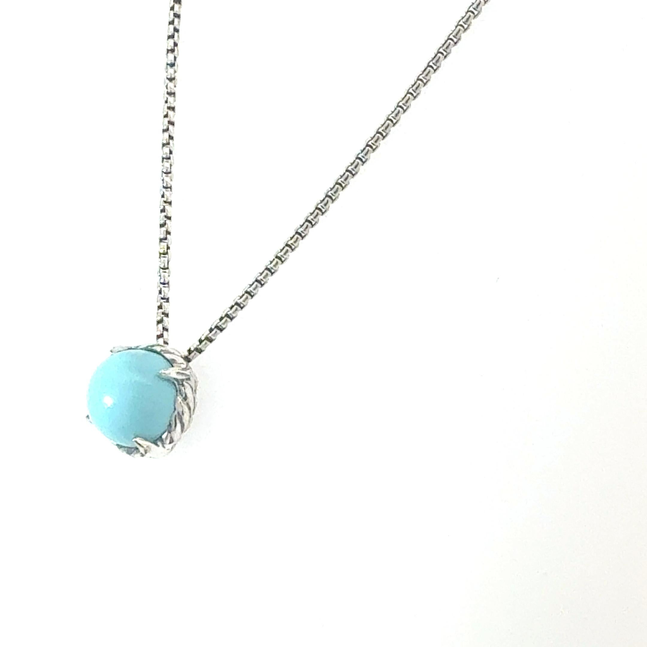 David Yurman Turquoise Pendant Necklace 17