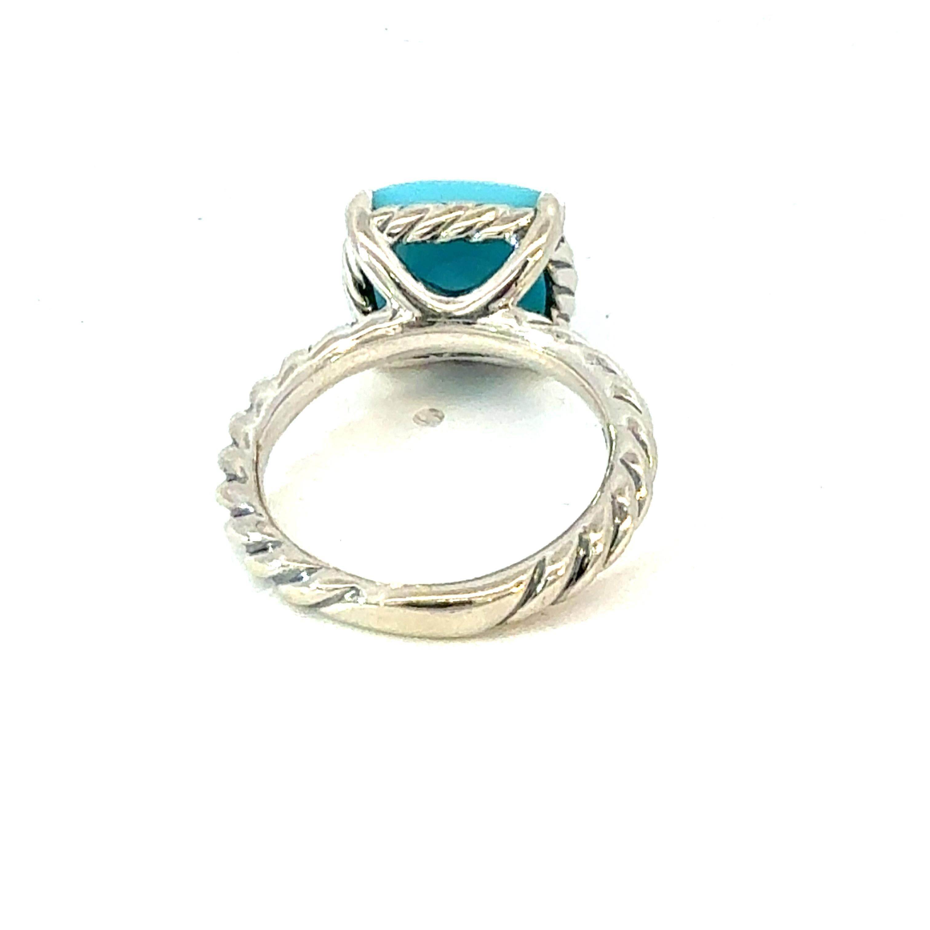 Donna David Yurman Anello di turchese misura 7 A. Silver Estate in vendita