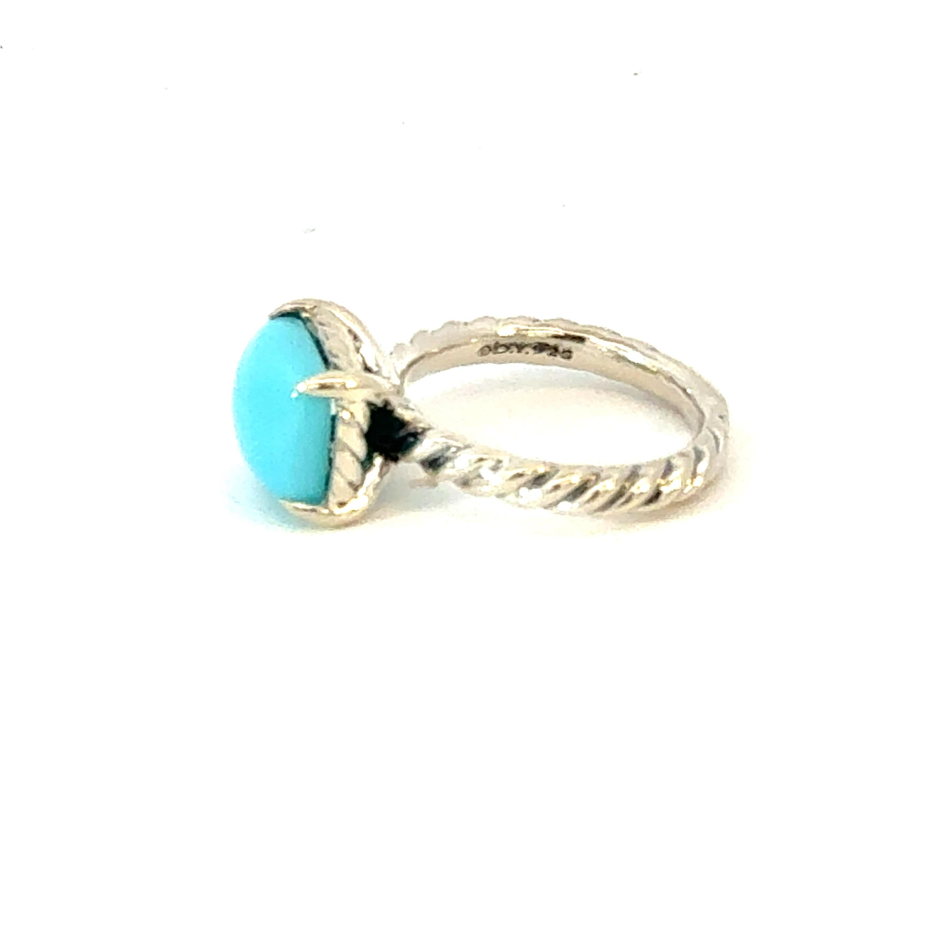 David Yurman Anello di turchese misura 7 A. Silver Estate in vendita 1