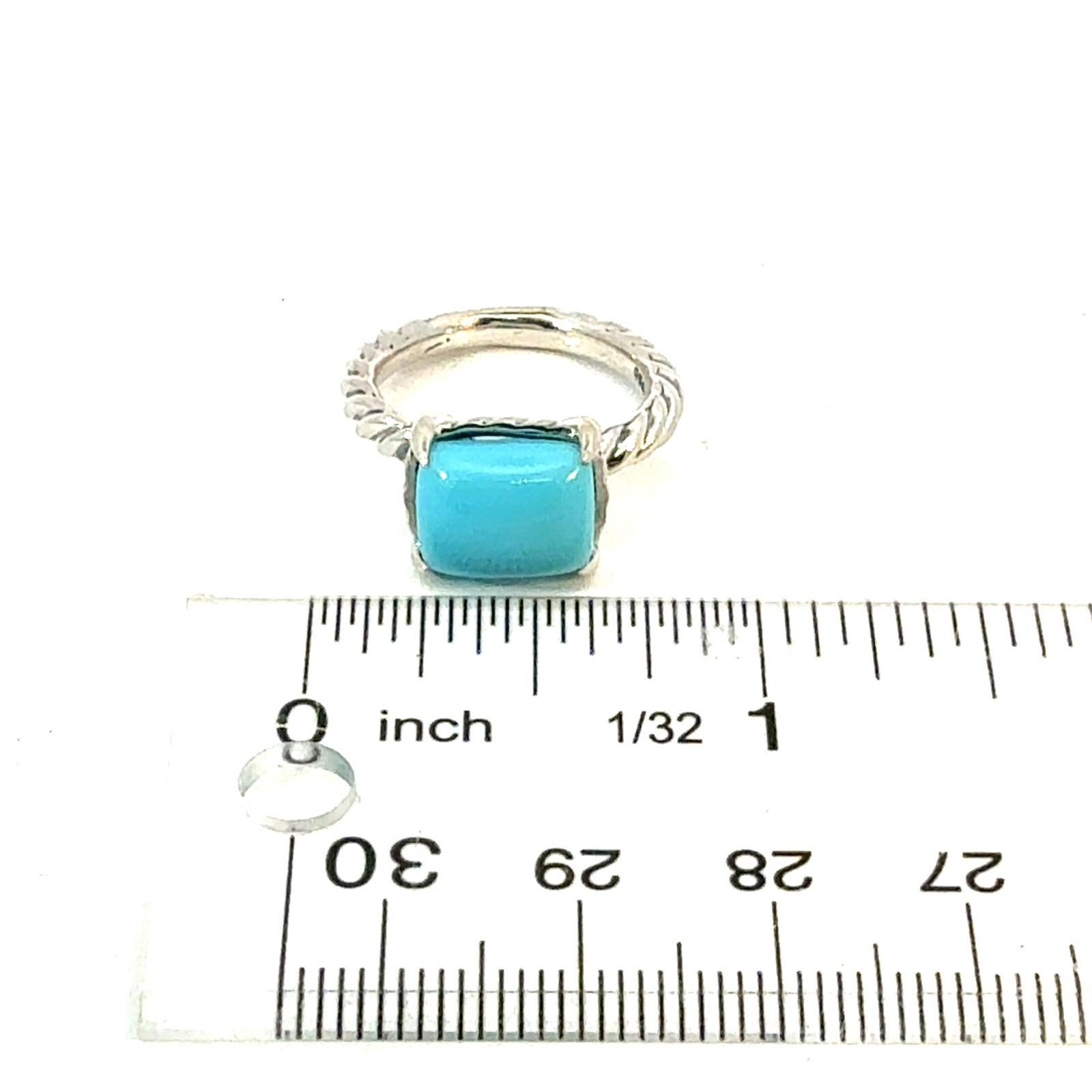 David Yurman Anello di turchese misura 7 A. Silver Estate in vendita 2