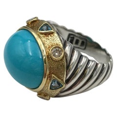 David Yurman Turquoise Zircon Diamond Ring