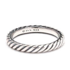 David Yurman Twisted Band Ring, Sterling Silver, Ring Size 6.25, Stackable