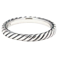 David Yurman Twisted Band Ring, Sterling Silver, Ring Size 6.25, Stackable