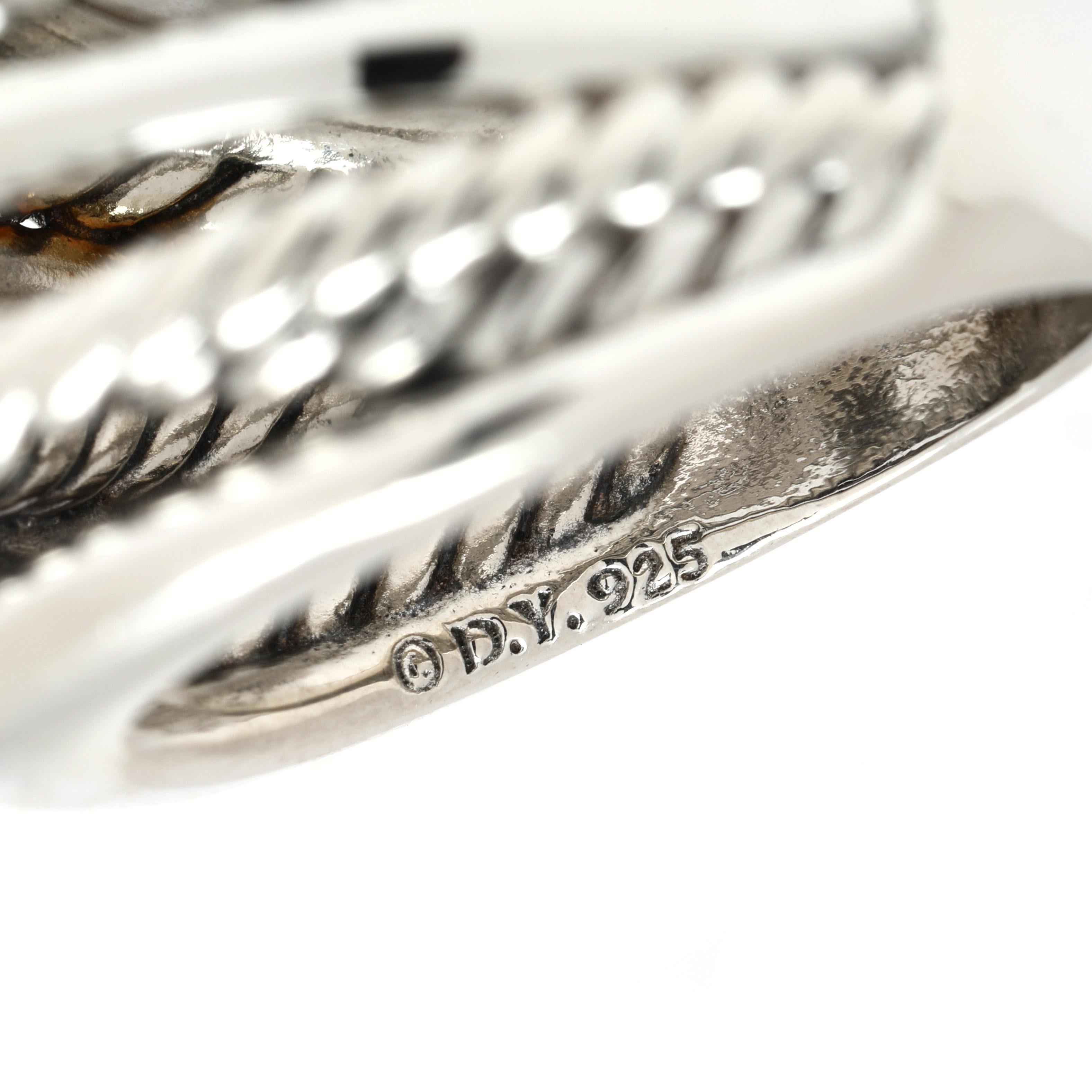 David Yurman Twisted Dome Ring, Sterling Silver, Ring Size 7.25 1