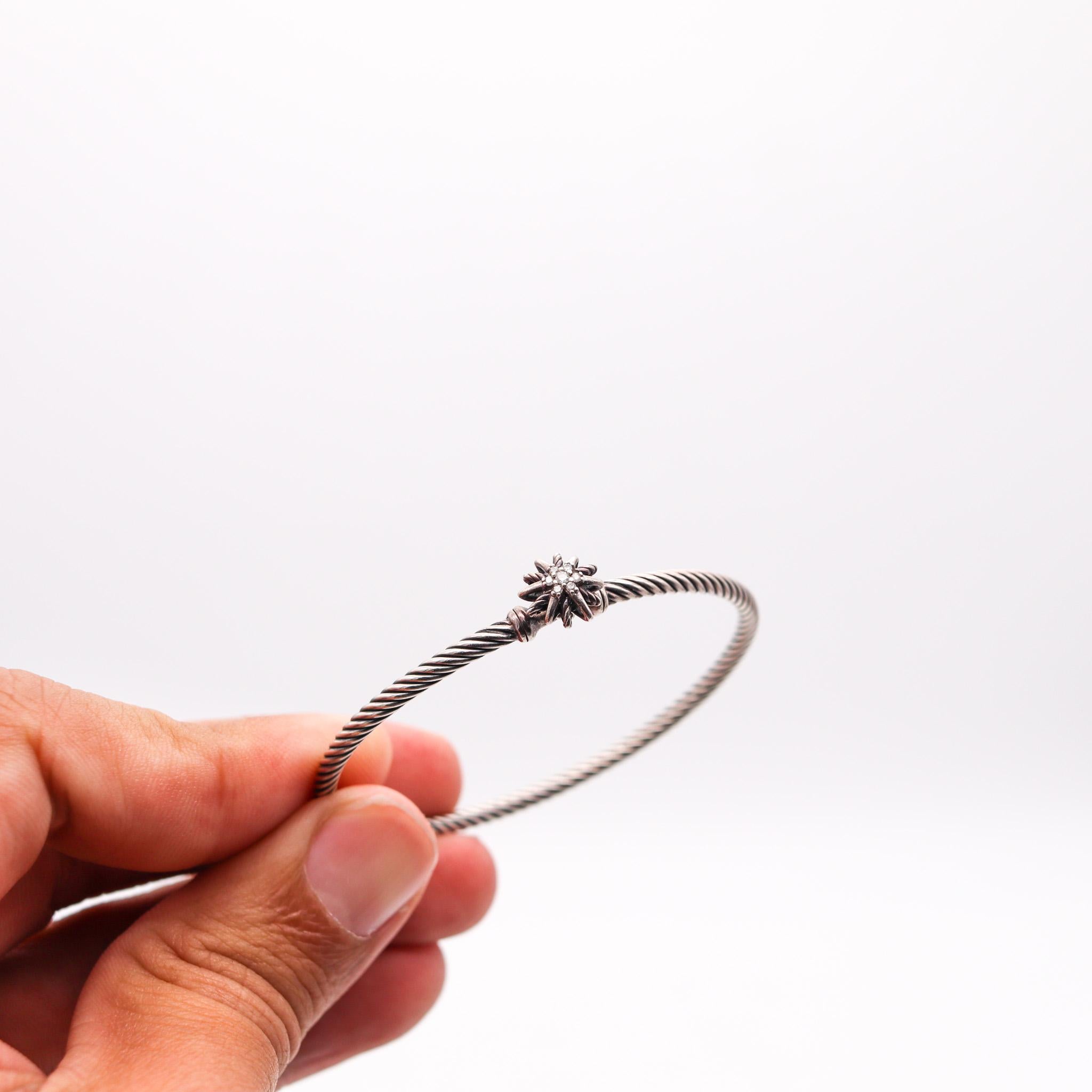 David Yurman: gedrehter Starburst-Armreif aus 925er Sterlingsilber mit Diamanten Damen