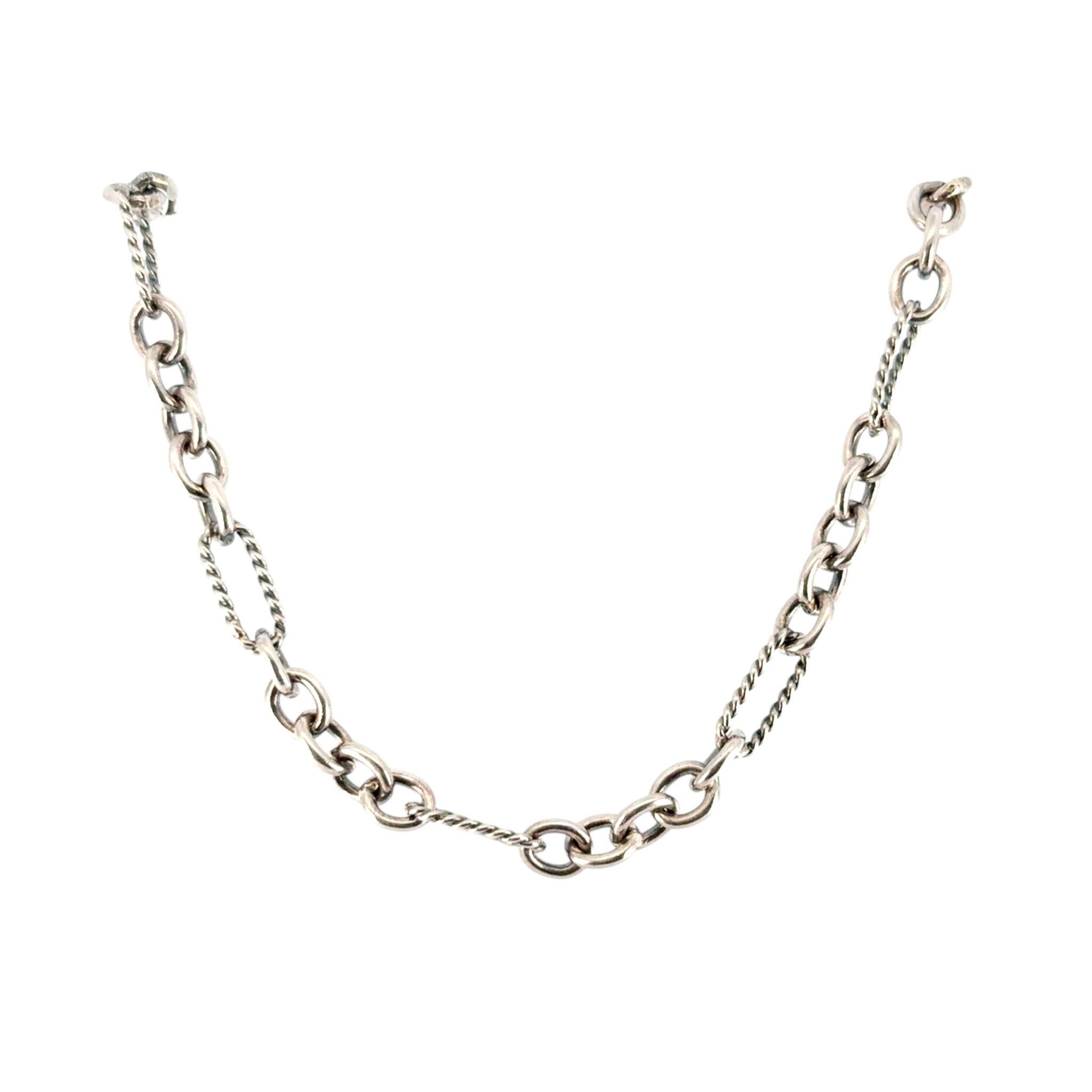Moderno David Yurman Collana a catena bicolore da 18