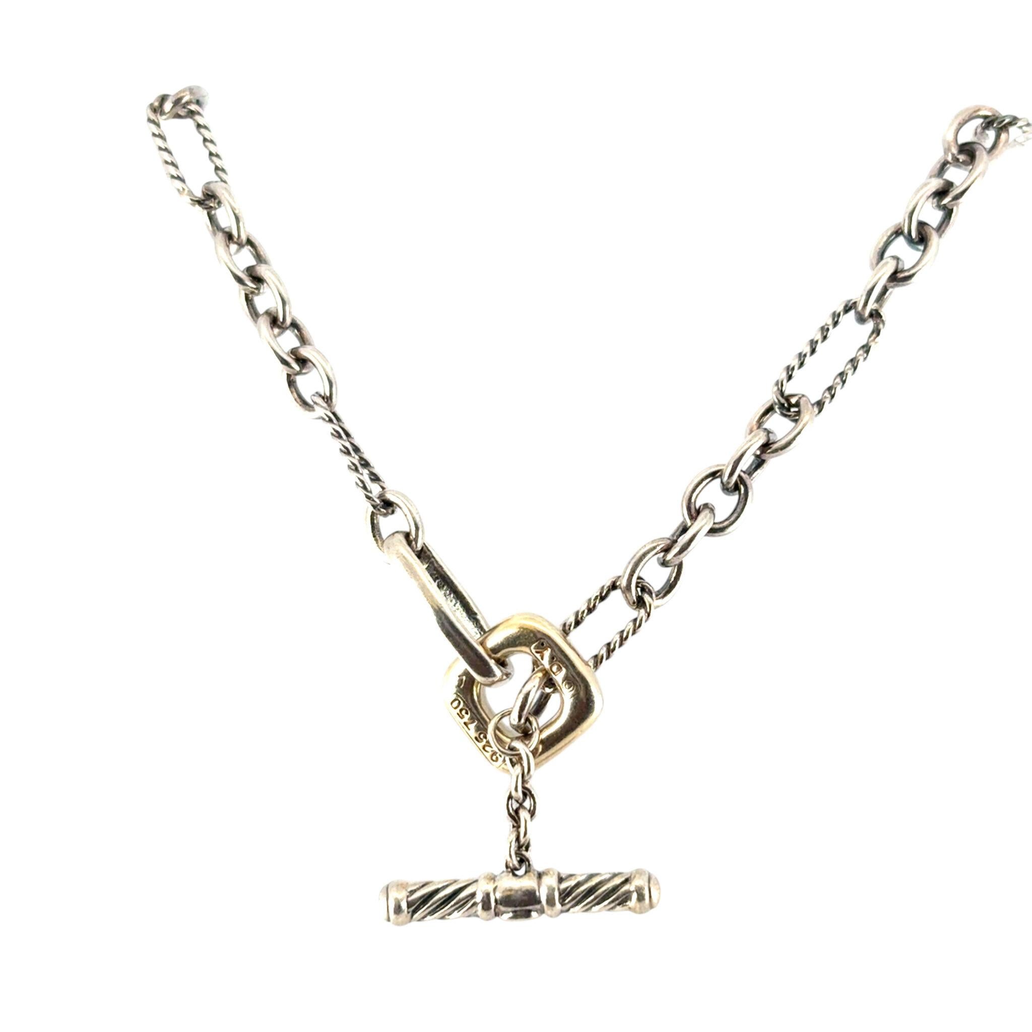 David Yurman Collana a catena bicolore da 18