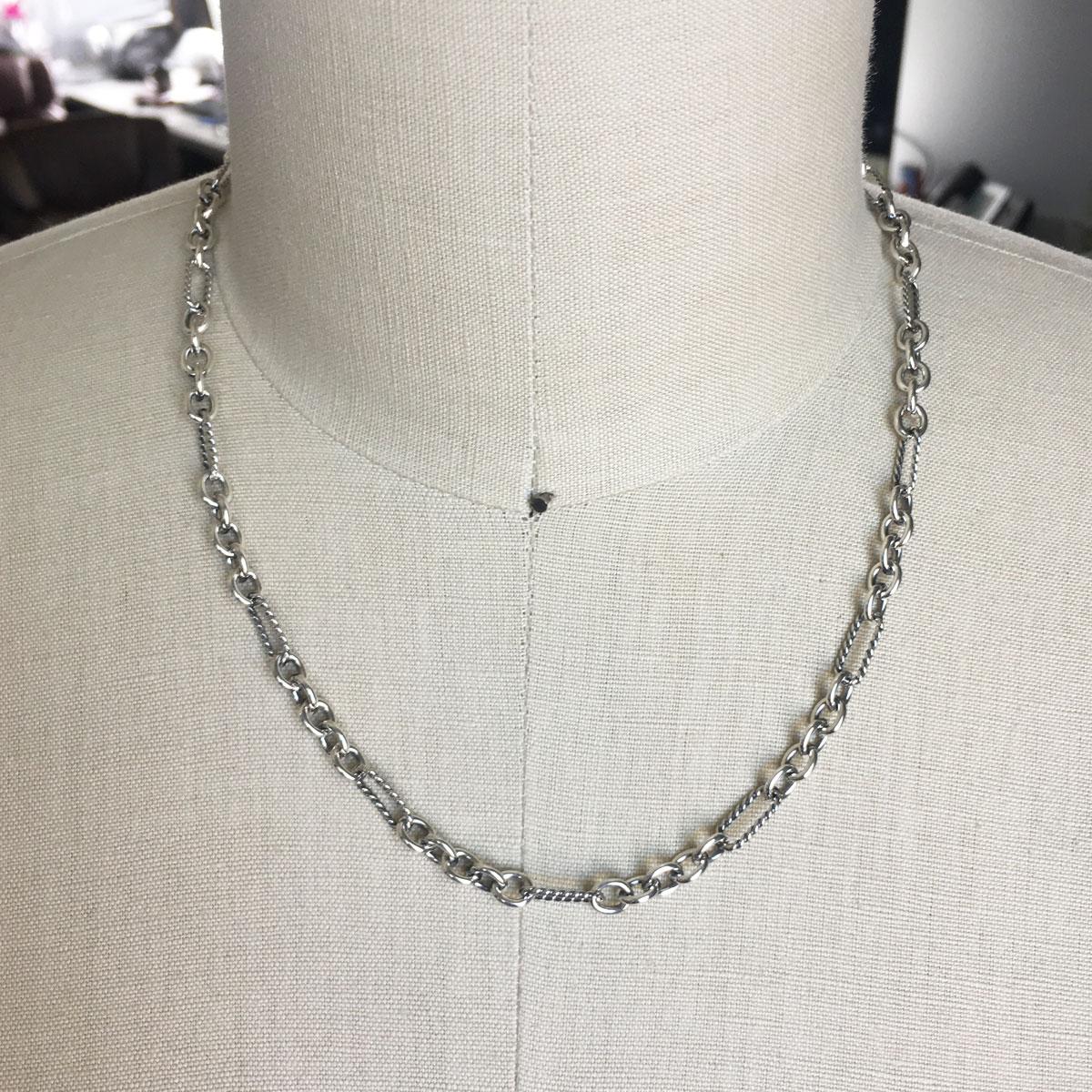David Yurman Collana a catena bicolore da 18