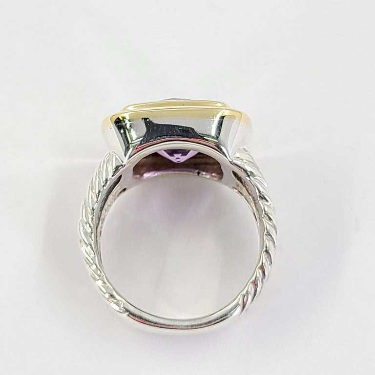 David Yurman Two Tone Amethyst Albion Ring In Good Condition In Coral Gables, FL