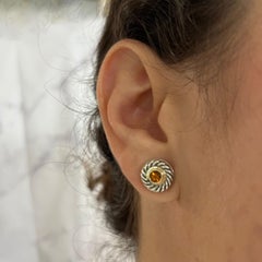 David Yurman Orecchini con perno Citrino bicolore