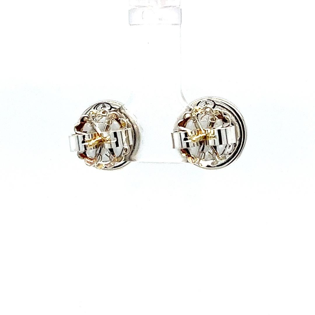 David Yurman Two Tone Citrine Stud Earrings In Good Condition In Coral Gables, FL