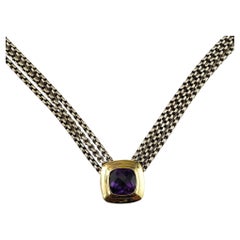 David Yurman Two Tone Multistrand Amethyst Albion Pendant Necklace #18001