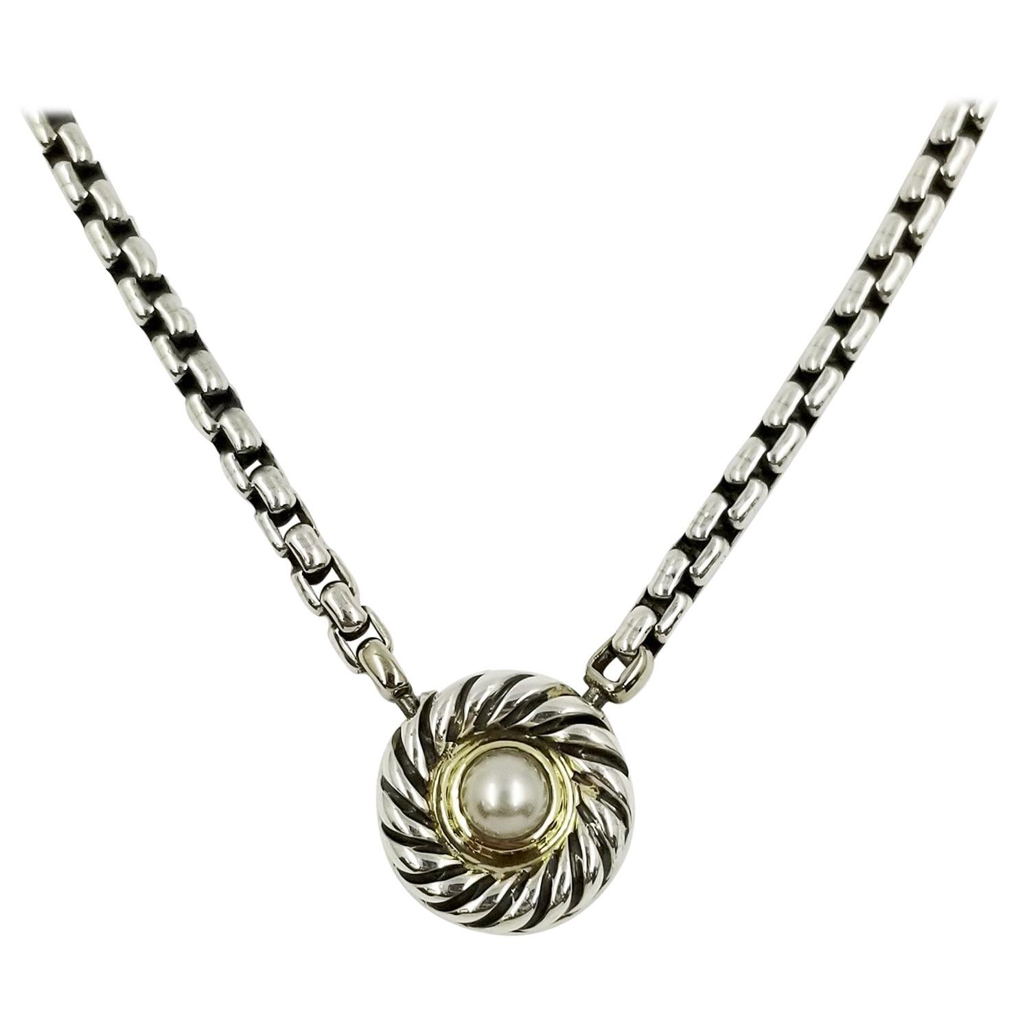 David Yurman Two-Tone Pearl Necklace