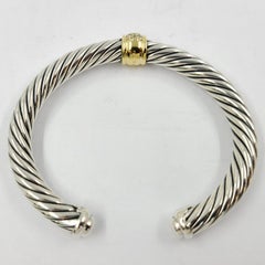 David Yurman Two-Tone Reverse Diamond Cuff Bracelet