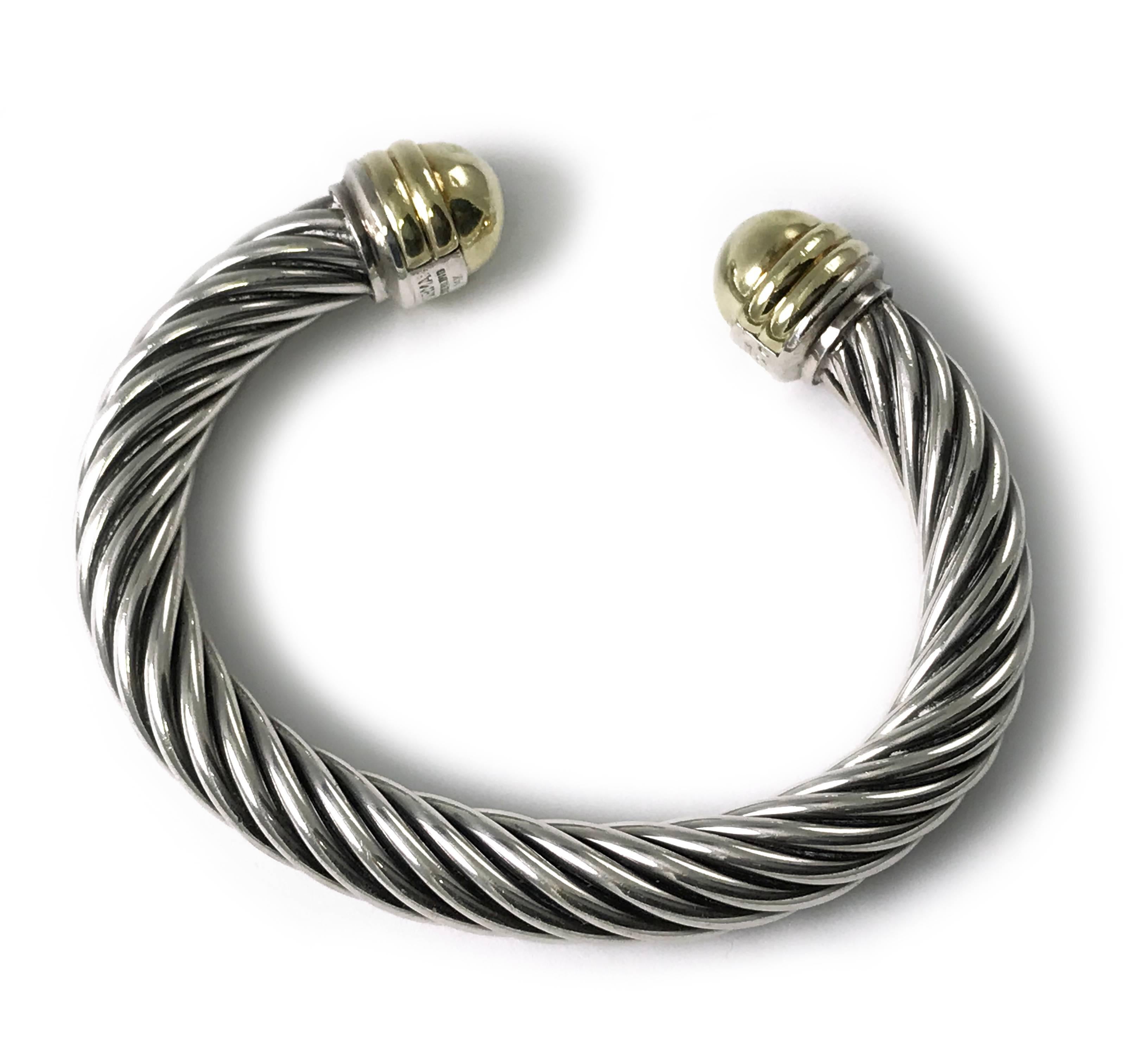 David Yurman Two-Tone Cable Cuff Bracelet at 1stDibs | david yurman two ...