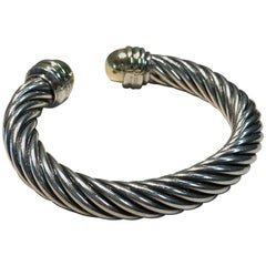 David Yurman Zweifarbiges Kabel Manschettenarmband