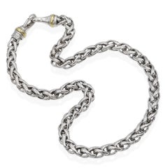 David Yurman Two-Tone Sterling Silver Wheat Chain Necklace