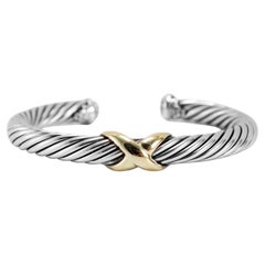 David Yurman, manchette bicolore X Classic Cable Station 7MM