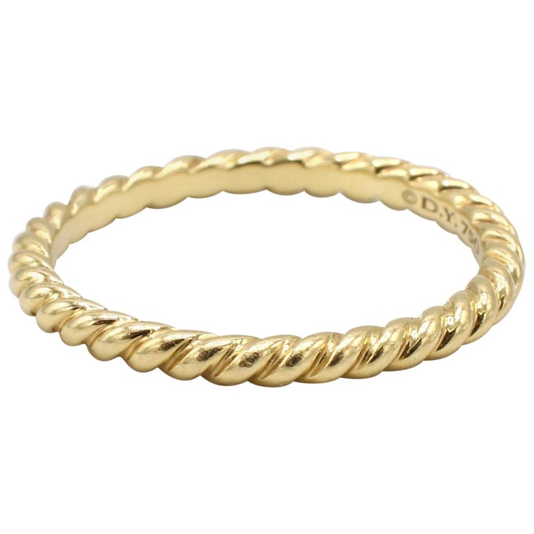 David Yurman Unity Cable Wedding Band Ring In 18 Karat Gold At 1stdibs