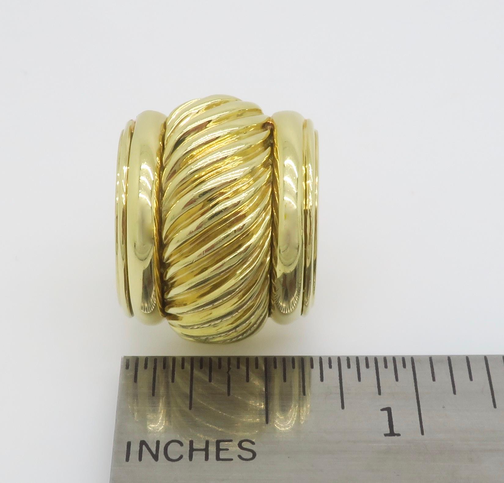 David Yurman Vintage 18k Yellow Gold Omega Back Earrings For Sale 11