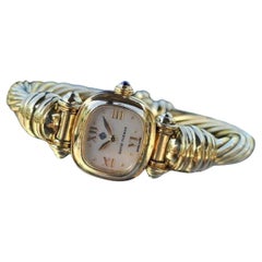 Reloj David Yurman Esfera de madreperla de oro amarillo de 18 quilates Brazalete de cable de 7 mm
