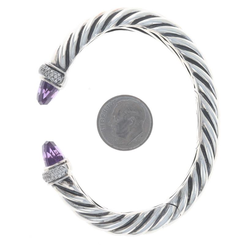 David Yurman Bracciale con diamanti e ametista 5 3/4