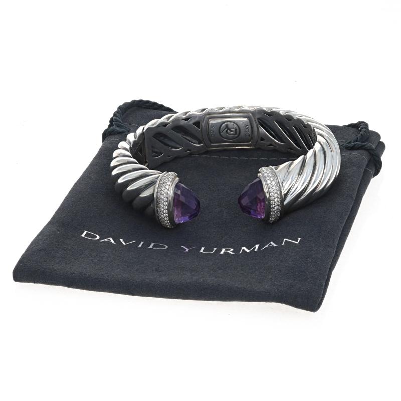 David Yurman Bracciale con diamanti e ametista 5 3/4