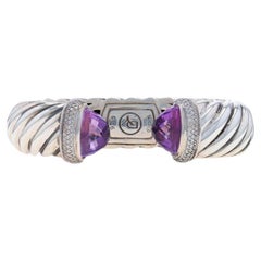 David Yurman Waverly Brazalete de amatista y diamantes 5 3/4" Plata de ley.55ctw