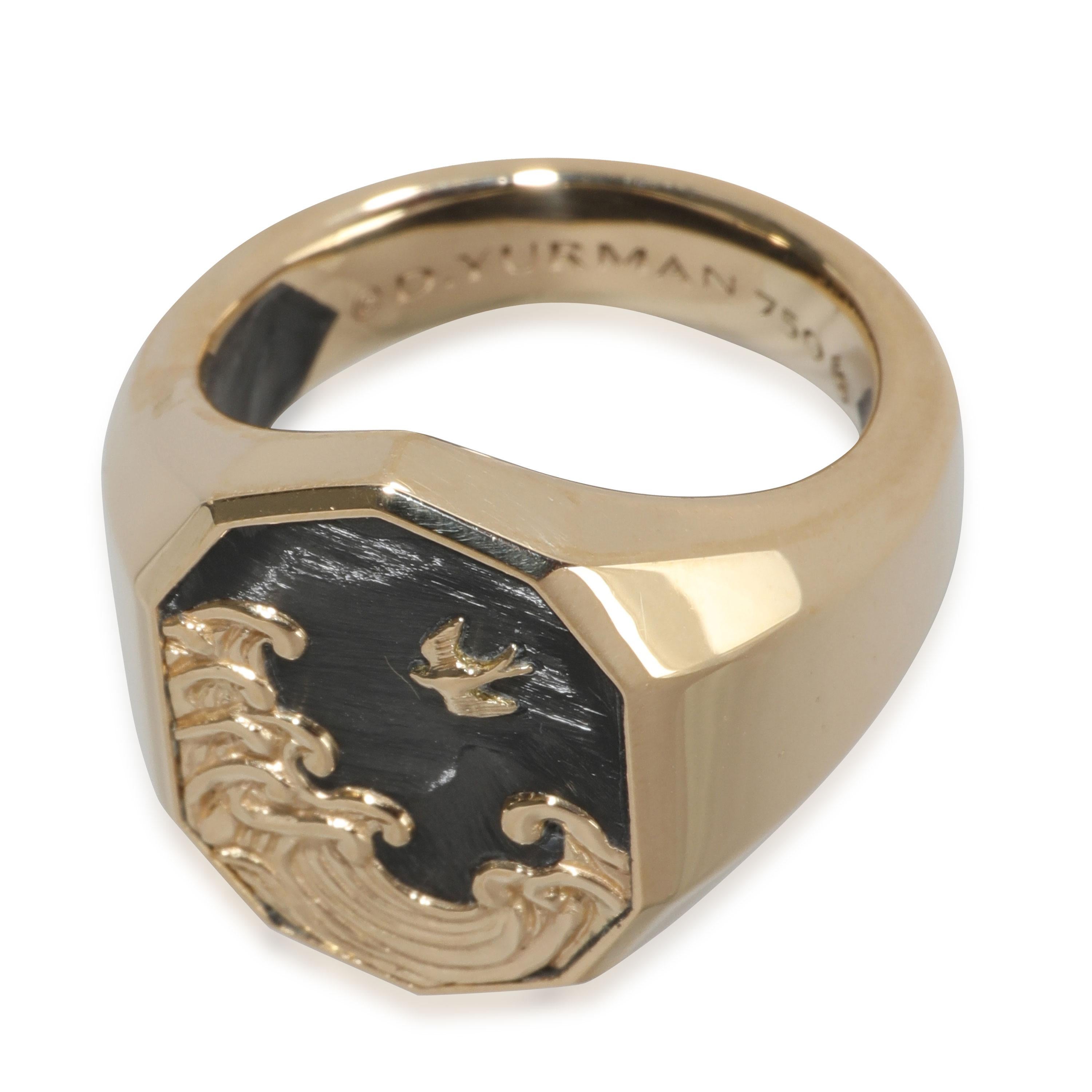 David Yurman Waves Collection Ring in 18k Yellow Gold In Excellent Condition For Sale In New York, NY