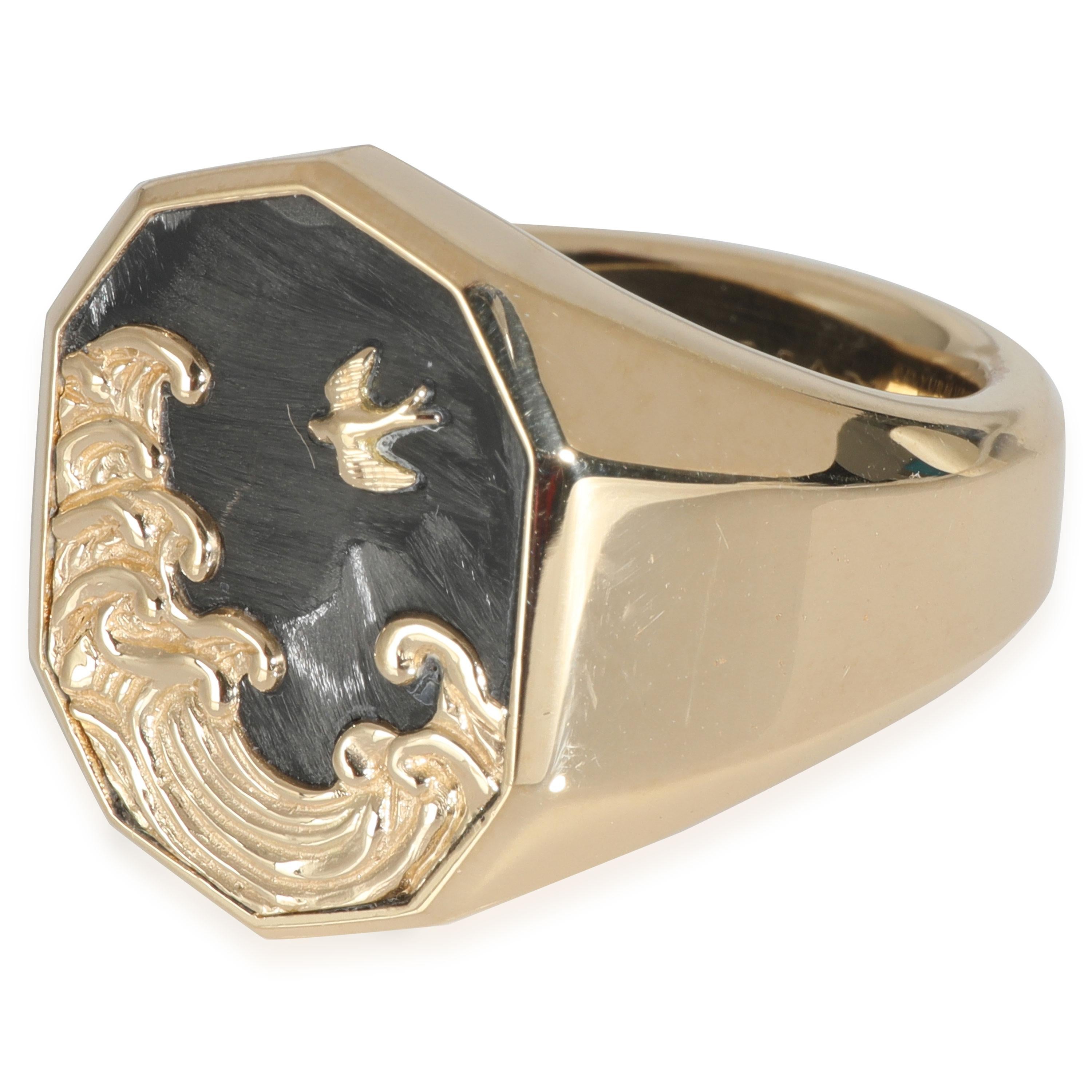 Men's David Yurman Waves Collection Ring in 18k Yellow Gold For Sale