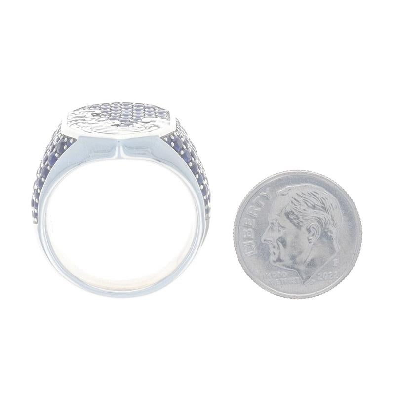 David Yurman Waves Signet Saphir Herrenring - Sterling Silber 925 Ozean Meer 1
