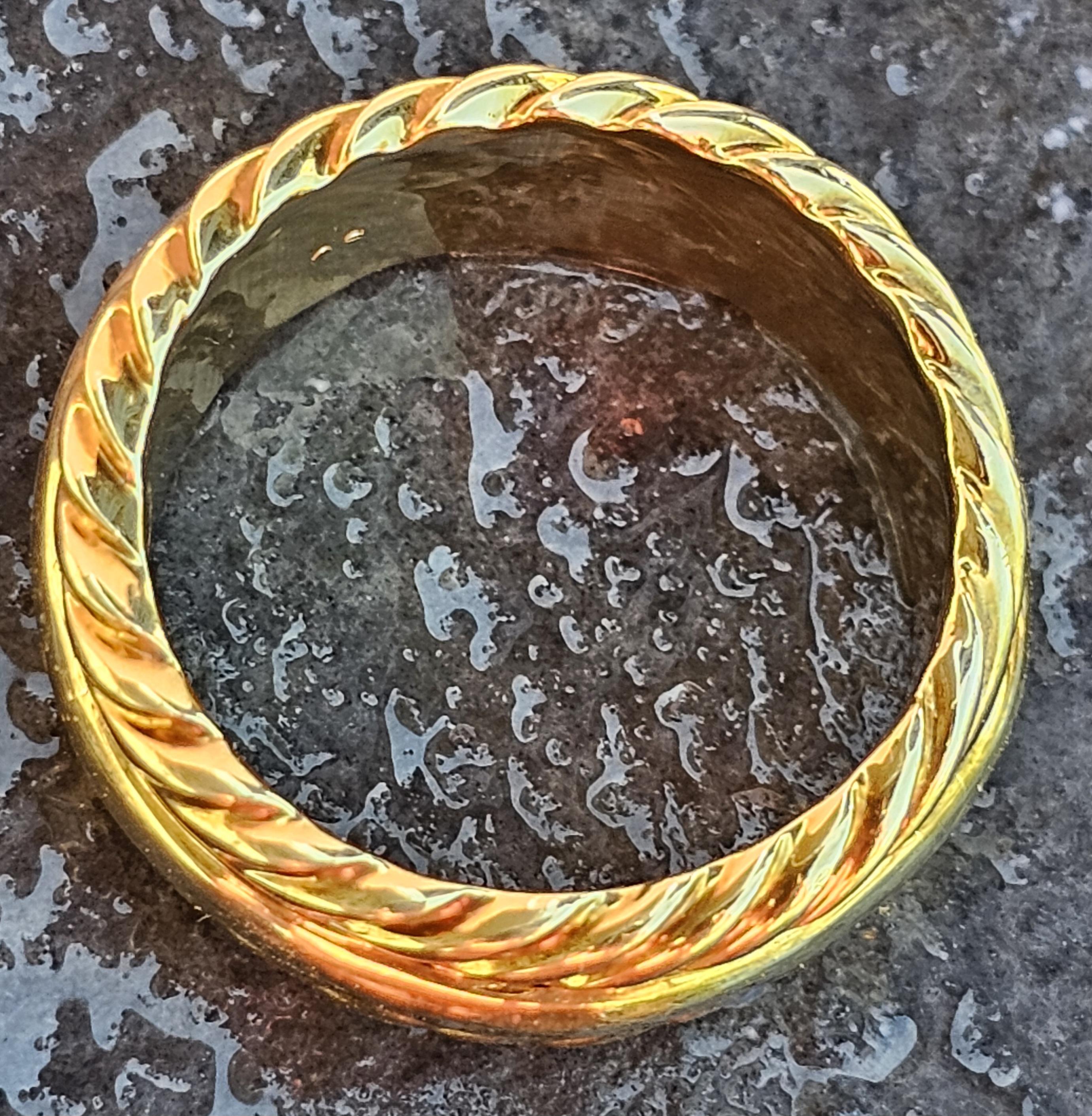 David Yurman Anello nuziale maschile a cavo con 3 file in oro giallo 18k 10 14,9g in vendita 3